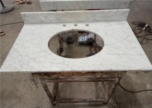 Quality Customized Prefab Bathroom Vanity Tops Italian Carrara White Marble wholesale