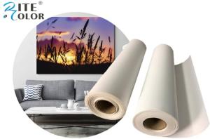 Quality 220gsm Inkjet Polyester Canvas Rolls Aqueous Waterproof Matte Anti Cracking wholesale