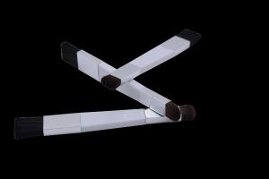 Quality Black Blush And Eye Shadow Integrated Aluminum Ferrite Plastic Handle Flat Brush wholesale