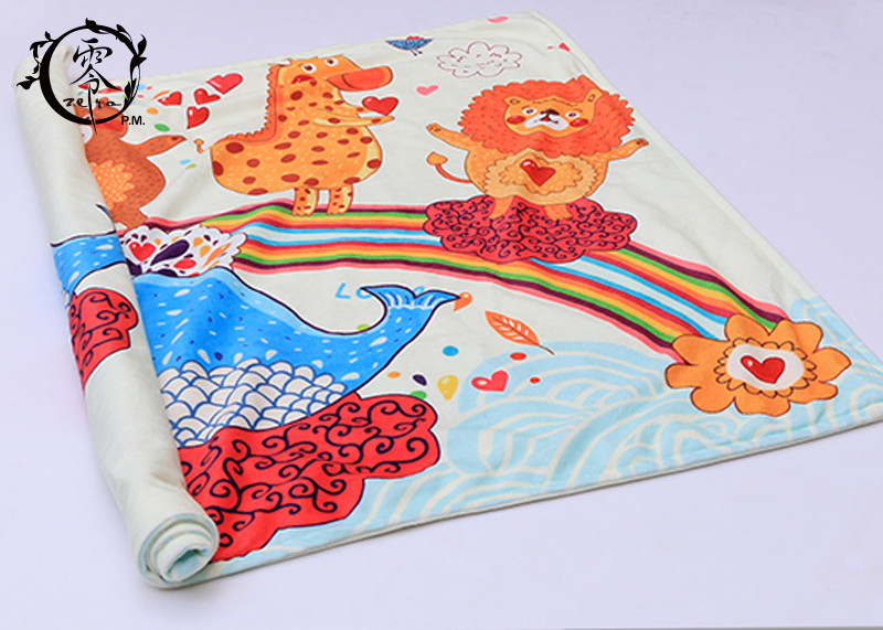 Lovely Cartoon Animals Design Blanket , 80 x 160CM Mink Velvet Cashmere Blanket