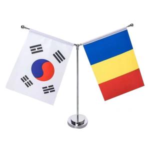 Quality 65g Polyester Office Desk Flags Thermal Sublimination Printing wholesale