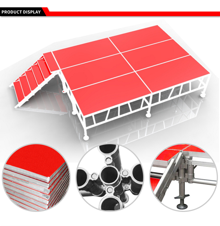 Anti-slip aluminium frame mobile stage platform for outdoor concert