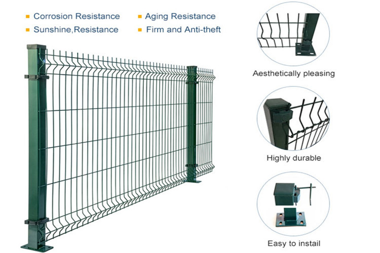 Pvc Coated 6mm 3d Welded Wire Fence For Highway