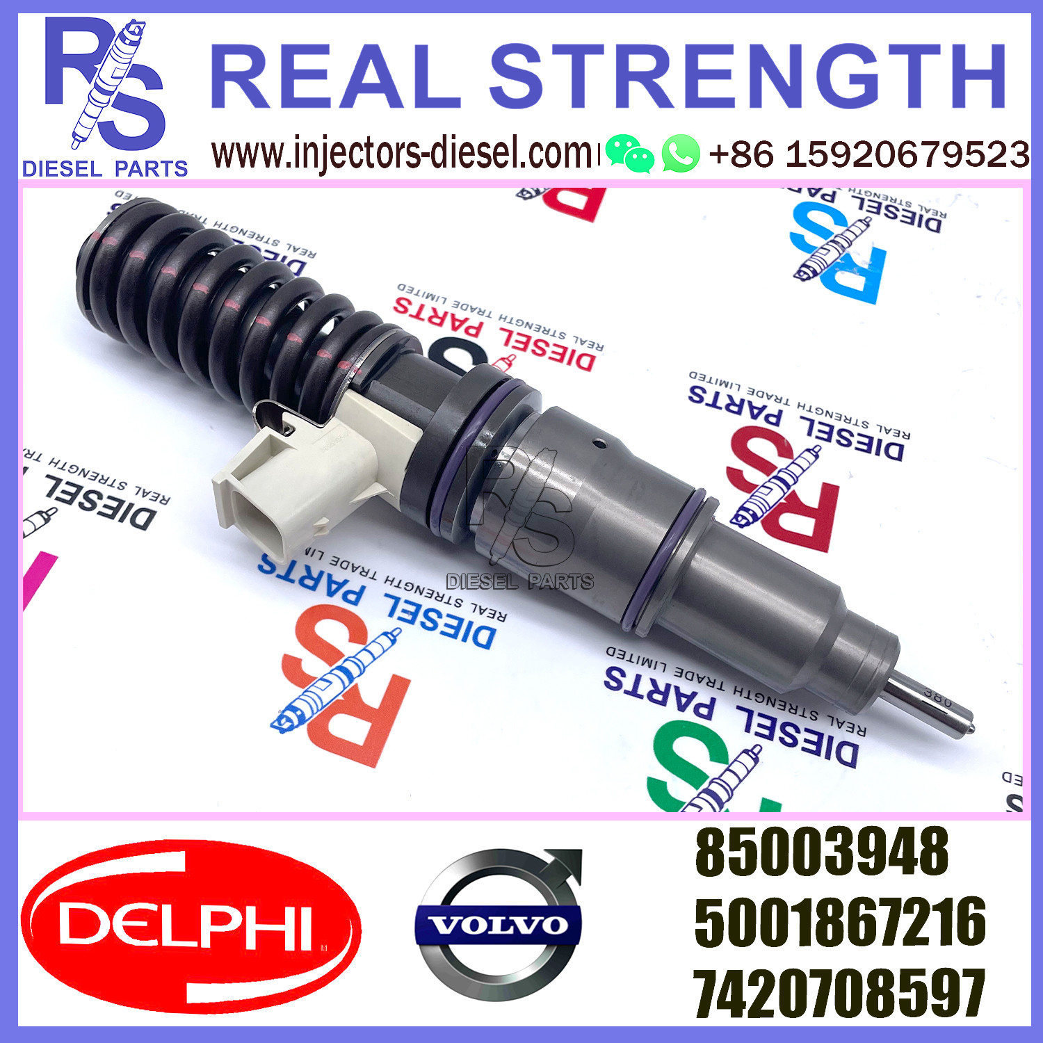DELPHI 4pin 85003948 Diesel pump Injector 85003948 5001867216 7420708597 E3.18 for RENAULT MD11 EURO 3 LOW POWER