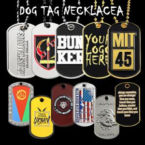 Quality Metal Dog Tag Necklace Pendant Stainless Steel Alloy Enamel Flag Dog ID Tags wholesale