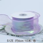 40mm Polyester Organza Ribbon With Satin Edge Shinny Pink Organza Ribbon