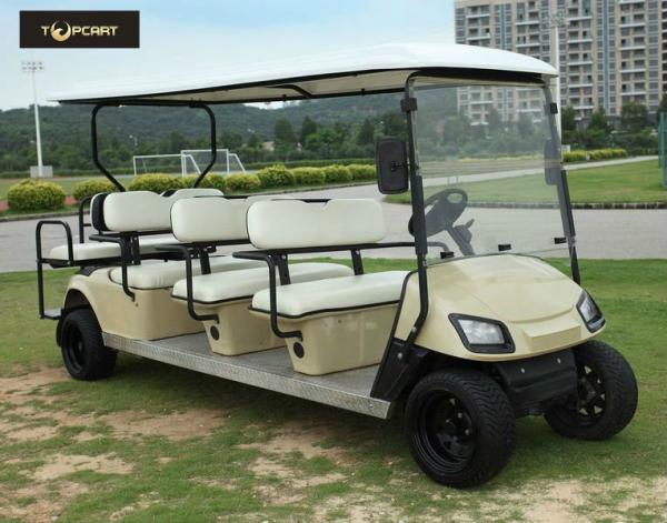 Bronze Street Legal Electric 8 Passenger Golf Cart With Black Seats , Sharp