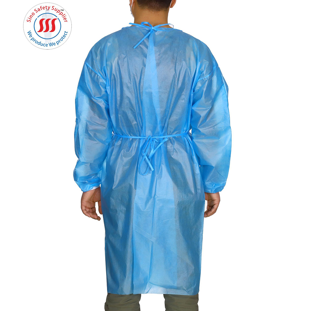 Non Woven Pp Pe Coated Yellow Disposable Surgical Gown For Doctors