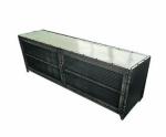 Iron Gray Color Industrial Style Metal Iron TV Stand With Metal Mesh Door