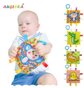 Quality Soft Comfort Colorful Label Towel Newborn Baby Comfort Toy wholesale