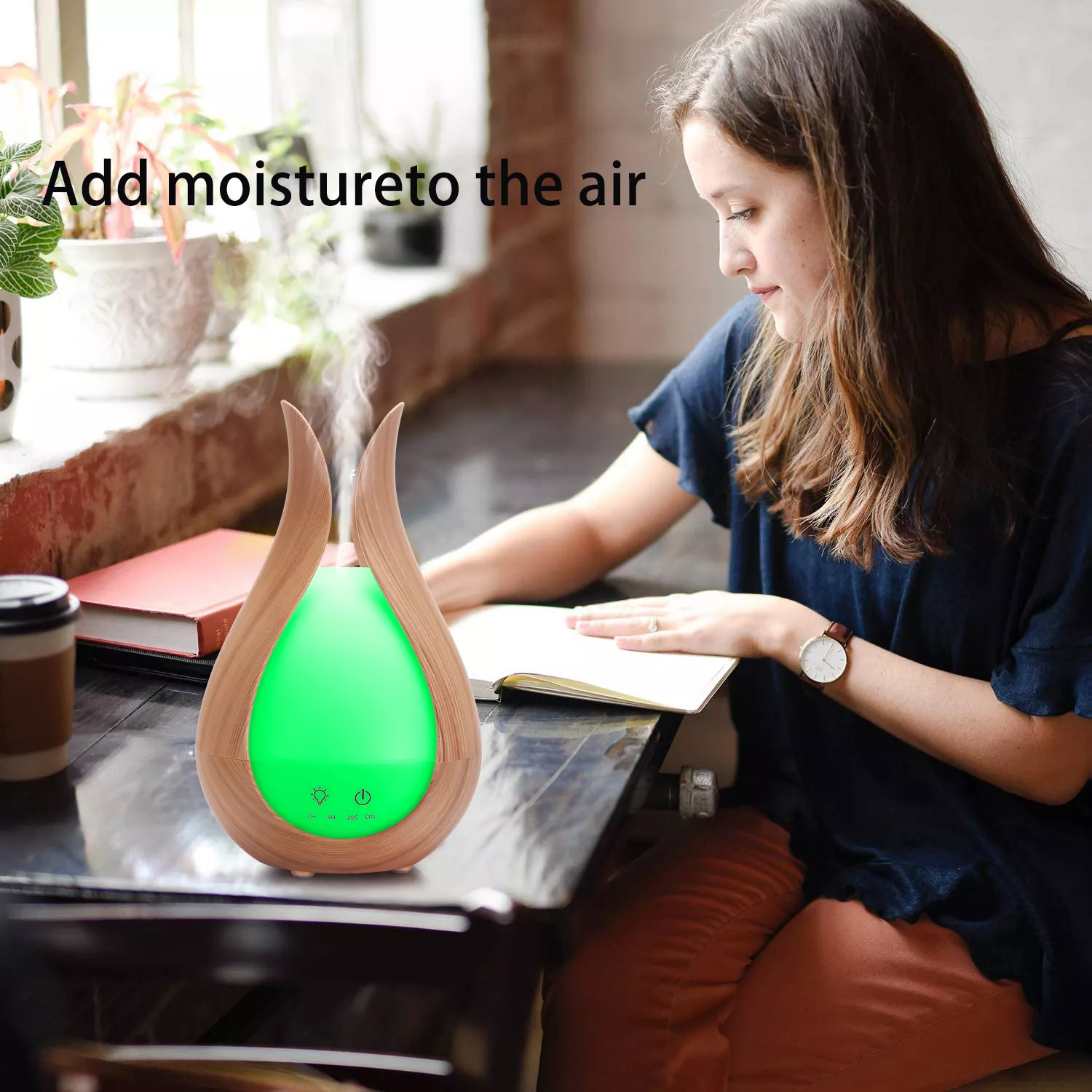 HOMEFISH 200ml Wood Grain Humidifier Aromatherapy Aroma Essential Oil Diffuser