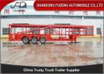 Tri-Axles 10 Car Transporter Trailer , Auto Vehicle Transport Trailer
