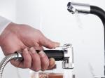 Siliver Black Household Pull Out 360° Pressurized Sprayer Sink Faucet