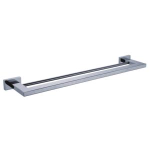 Quality Custom Design Square Style Wall Mounted Stainless Steel Double Bathroom Towel Rack wholesale