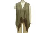 Sleeveless Casual Ladies Wear Long Drape Front Cardigan Knitting Pattern