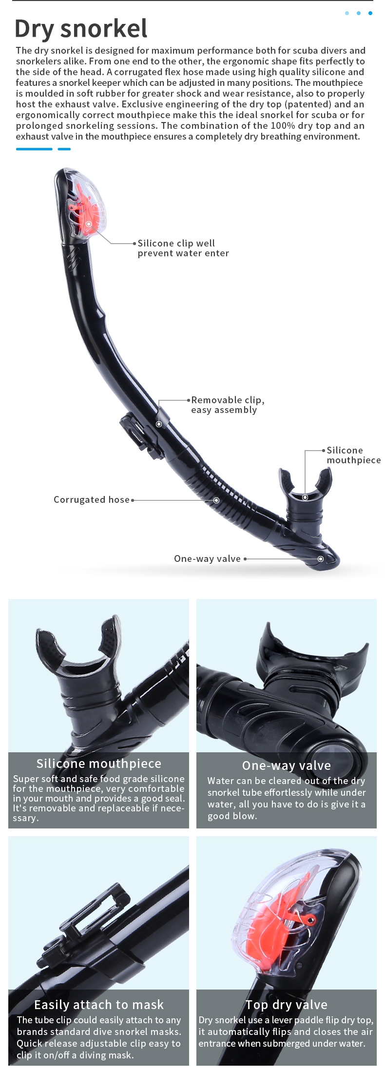 Frameless Single Lens Scuba Diving Snorkel Mask Set Silicone Mouthpiece