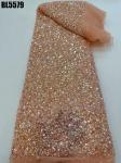 2023 Exquisite handmade beaded lace embroidery lace fabric wedding dress Senegal