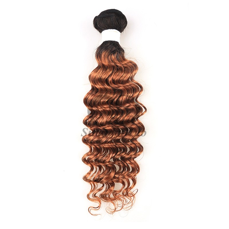 #T1B/30 Deep Wave Remy Human Hair Bundles Sew In Weave Bundles Brazilian Bundle Deals