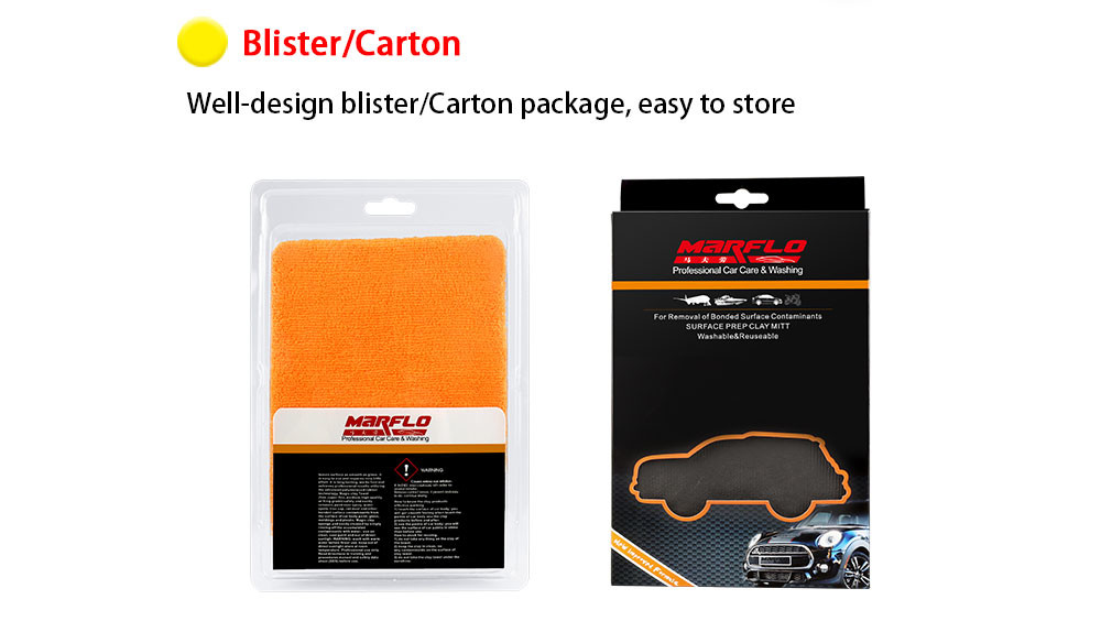 Medium Orange Nanoskin Clay Mitt S M L XL Size For Auto Wahshing