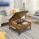 Ottoman Coffee Table For Sale, Storage Coffee Table, Rustic Brown Coffee Table,