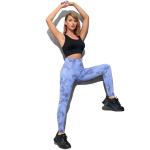 Tie-dyed long yoga pants high waist abs