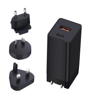 Portable GaN Fast Charger PD 65W AC Power Adapter EU / US / UK Plug