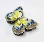 Colorful Butterfly Metal Alloy Jewelry Box Butterfly Trinket Box