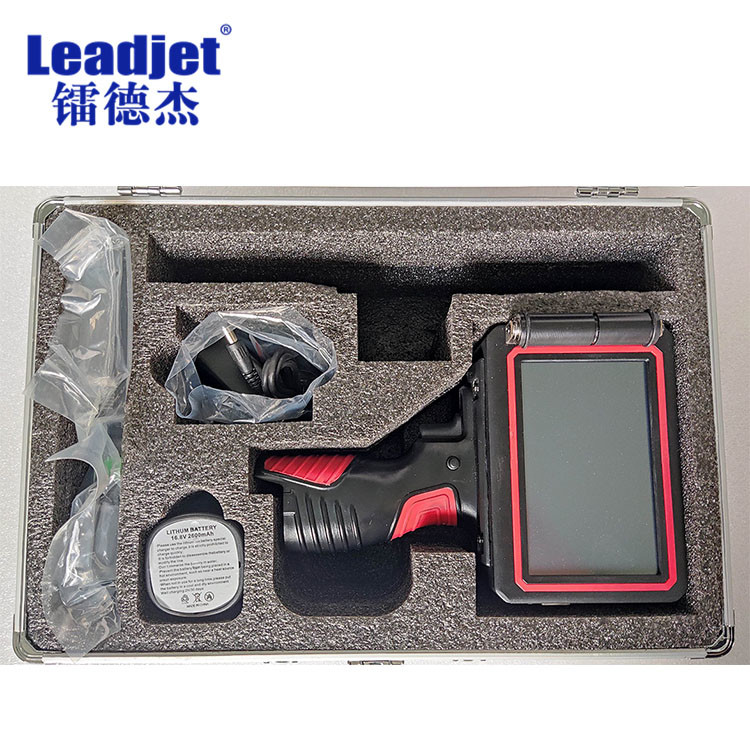 Double Head Portable Inkjet Marking Machine , Handheld Coding Machine 45cc Volume