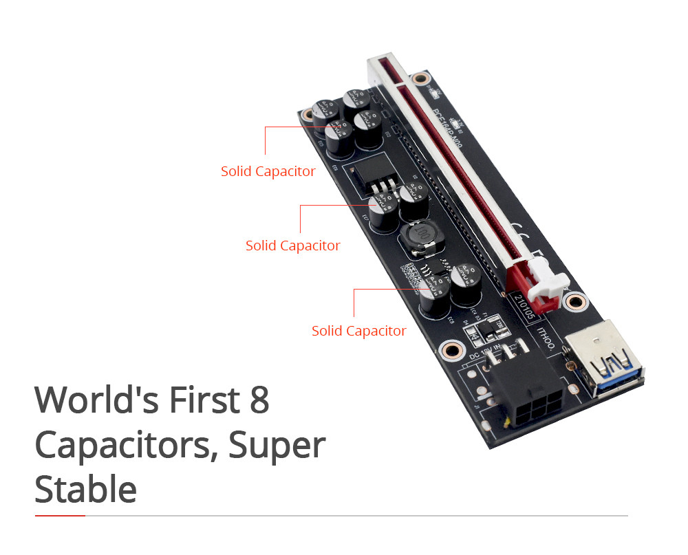 PCI Express 009S Plus Pcie Riser Cards 1x 16x USB3.0 Extension