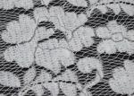 Grey Elastic Cord Lace Material / Floral Viscose Nylon Cotton Fabric CY-DK0011