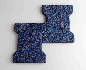 Quality 200x160mm Interlocking Rubber Pavers Floor Mat Impact Absorbing wholesale