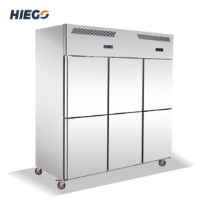 Quality 1600L Commercial Upright Refrigerator Stainless Steel 6 Doors Freezer wholesale