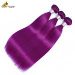 Purple Human Hair Straight Bundle Virgin Human Hair weft extensions