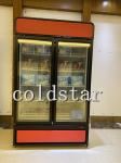 Supermarket -22C upright ice cream display case R290 2 glass door freezer