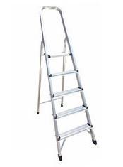 Quality Lightweight Aluminum Step Ladder 5 Steps 150kg / 330lb Load Capacity wholesale