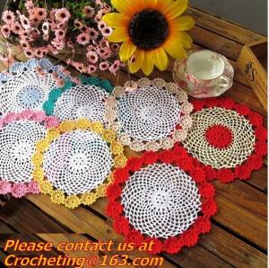 Quality Multi Round Hand Made Crochet doily/placemat coasters/placemat set/shabby chic/place mats wholesale