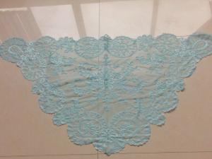 Quality elegant embroidered Barcelona veil Authentic Spanish Medallion Mantillas with Baby blue color wholesale