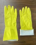 Yellow Natural Latex Household Rubber Gloves For Dishwashing