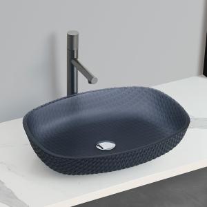 Quality Countertop Mounted Bathroom Wash Basins Melon Shape Glass Vessel Sinks wholesale