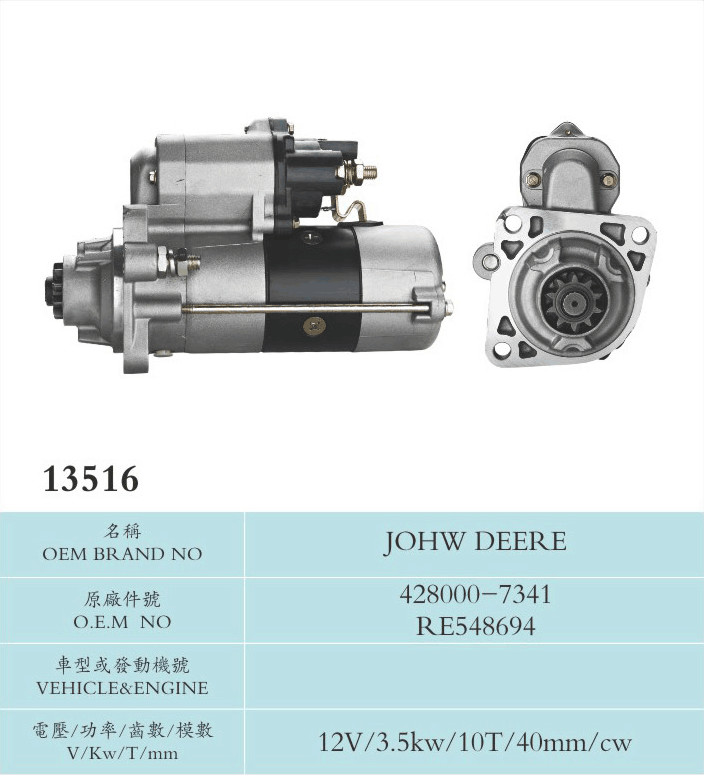 Industrial Motor Starters Assembly John Deere Nippondenso 28000-7341 RE548694