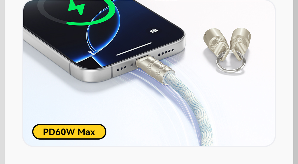 ESSAGER ES-X65 Series 60W Charging + Lanyard Style USB C to USB C Cord