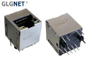 Quality Vertical 180 Degrees Rj45 Gigabit Connector Single Port With LED Green Yellow wholesale