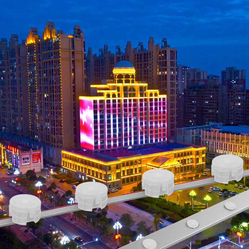 Permanent Aluminum Track RGB 30mm 24V LED Pixel Lights for Outdoor Holiday Decor IP67 Rated