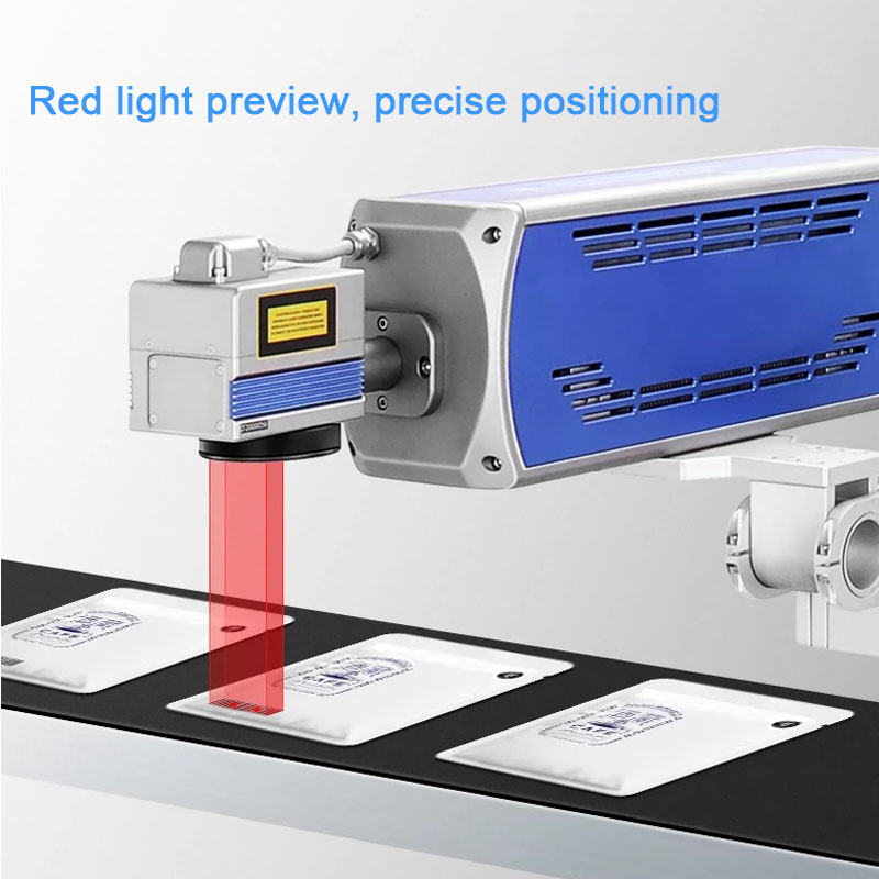 speed Fiber Optic CO2 UV Online Flight Laser Engraving Machine with Pulsed Operation by IPG Raycus Max JPT 20w 30w 50w