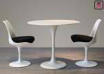 Glass FRP / Marble Restaurant Dining Table Luxury Round Shape Tulip Table Base