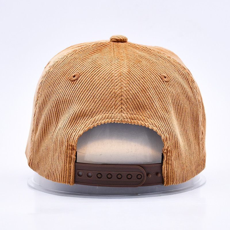 Custom 3d Structured Embroidery Corduroy Gorras Baseball Cap Wholesale 5 Panel Adjustable Snapback Baseball Cap