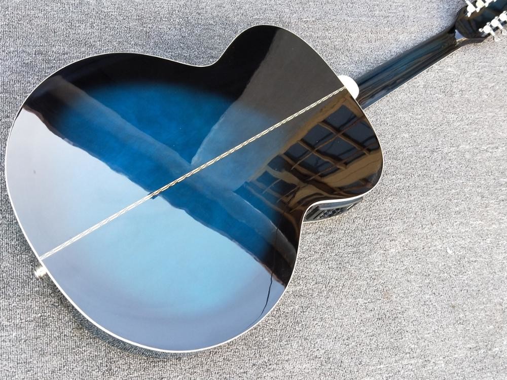Top quality Blue clolor 12 strings J200 classical acoustic Guitar,Factory maple 43" Jumbo G200vs acoustic guitar