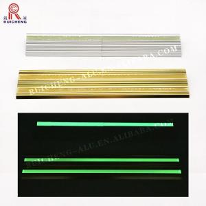 Quality Photoluminescent Black Aluminium Stair Nosing , 8.5mm Aluminum Stair Bullnose wholesale