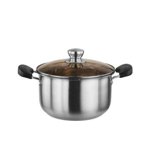 Quality All Season Stainless Steel Casserole Cooking Pot With Glass Lid wholesale