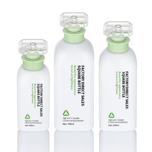 Quality Empty Luxury Square Spray Lotion Bottle White Refillable Plastic Bottle wholesale